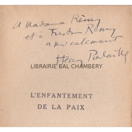 L'enfantement de la paix  Roman Edité avec un bois gravé par Tcherkessoff
