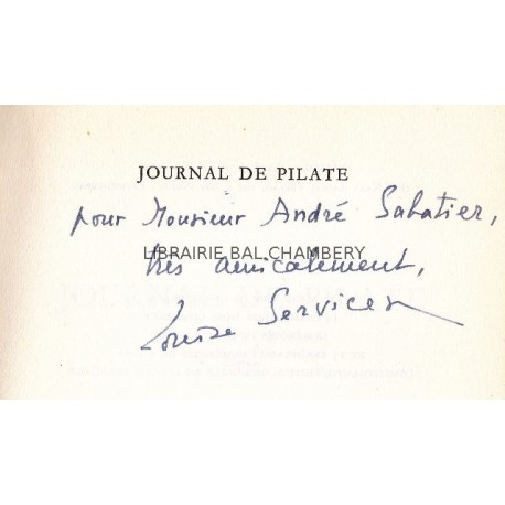 Journal de Pilate - Roman - Traduit de l'allemand par Louise Servicen