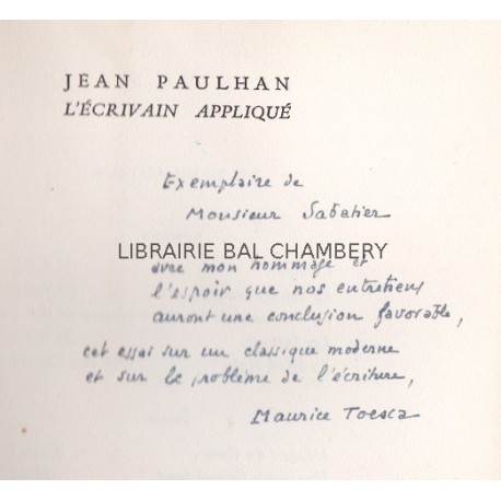 Jean Paulhan l'écrivain appliqué