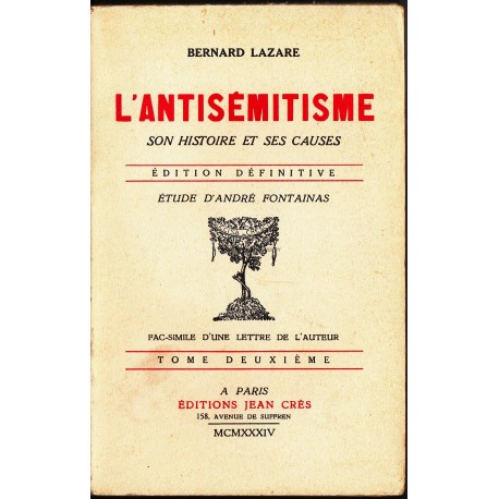 L'antisémitisme, son histoire et ses causes