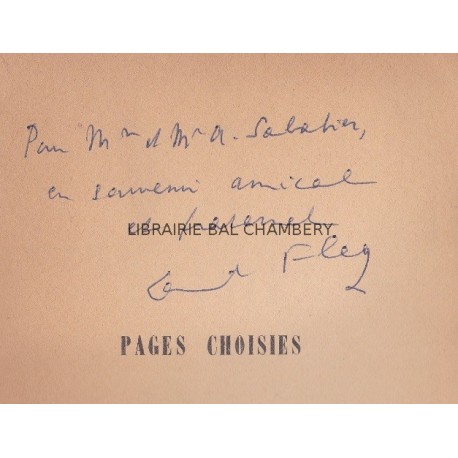 Pages choisies – Précédées de témoignages de R. Lalou – Audiberti – M. Liber – Ch. Vildrac