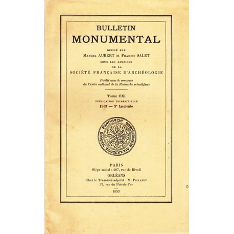 Bulletin Monumental - Tome CXI - 1953, 3° fascicule