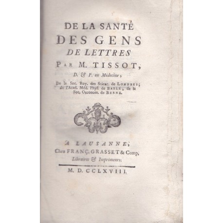 De la santé des gens de lettres