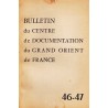 Bulletin du Centre de documentation du Grand Orient de France N° 46-47