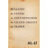 Bulletin du Centre de documentation du Grand Orient de France N° 46-47