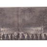 Gravure n° 16 -"  Danse de nuit exécutée par les hommes de Hapaee " - A Voyage to the Pacific Ocean [Third Voyage]