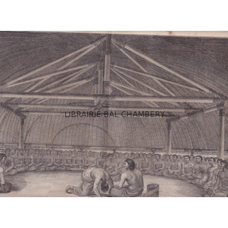 Gravure n° 20 -"  Poulaho, roi des isles des amis, buvant la kava " - A Voyage to the Pacific Ocean [Third Voyage]