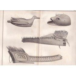 Gravure n° 40 - " Divers ouvrages des habitans de l'entrée de Nootka " - A Voyage to the Pacific Ocean [Third Voyage]