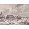Gravure n° 72 - " Vue de Bolcheretzkoi bourgade du Kamtchatka  " - A Voyage to the Pacific Ocean [Third Voyage]