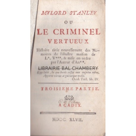 Mylord Stanley ou Le criminel vertueux - T 3