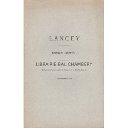 LANCEY  Usines Bergès  Extrait du Compte rendu du Congrès de la Houille Blanche  Sept. 1902