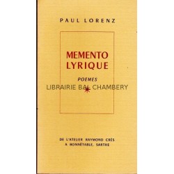 Memento lyrique  Poèmes