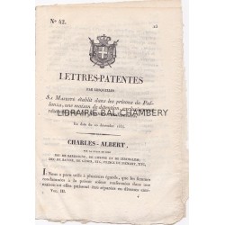 Lettres-Patentes par lesquelles Sa Majesté établit dans les prisons de Pallanza, une maison de détention