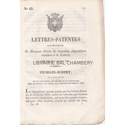 Lettres-Patentes par lesquelles Sa Majesté donne de nouvelles dispositions relatives à la Loterie