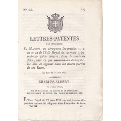 Lettres-Patentes par lesquelles Sa Majesté, en abrogeant les art. 1,2,21 et 22 de l'Edit Royal du 12 mars 1749,