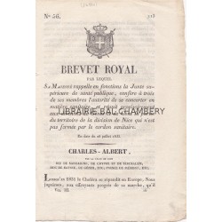 Brevet Royal par lequel Sa Majesté rappelle en fonctions la Junte supérieure de santé publique, confère à trois de ses membres