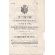 Manifeste du magistrat de santé du Duché de Savoie, portant des dispositions pour prévenir l'invasion du Choléra