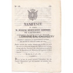 Manifeste du Comte D. Joseph Mercurino Arborio de Gattinara, commandeur de l'ordre royal et militaire des SS Maurice et Lazare,