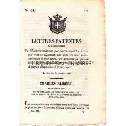 Lettres-Patentes par lesquelles Sa Majesté ordonne que dorénavant les lettres qui vont et viennent par voies de mer