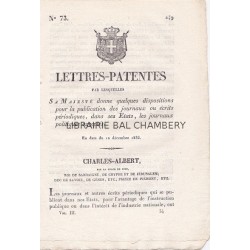 Lettres-Patentes par lesquelles Sa Majesté donne quelques dispositions pour la publication des journaux ou écrits périodiques,