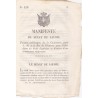 Manifeste du Sénat de Savoie portant publication de la Convention entre S.M. et le Roi de Hanovre pour l'abolition du droit