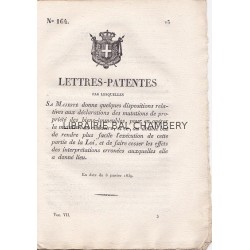 Lettres-Patentes par lesquelles Sa Majesté donne quelques dispositions relatives aux déclarations des mutations de propriété des