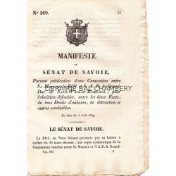 Manifeste du Sénat de Savoie portant publication d'une Convention entre Sa Majesté le Roi et S.A.R. le Grand-Duc de Saxe-Weimar