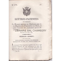 Lettres-Patentes par lesquelles Sa Majesté approuve un Réglement pour le Magistrat du Protomédicat de Turin, et pour