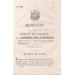 Manifeste du Sénat de Savoie portant prohibition de l'exportation de tourteaux de colza, Navettes et autres graines