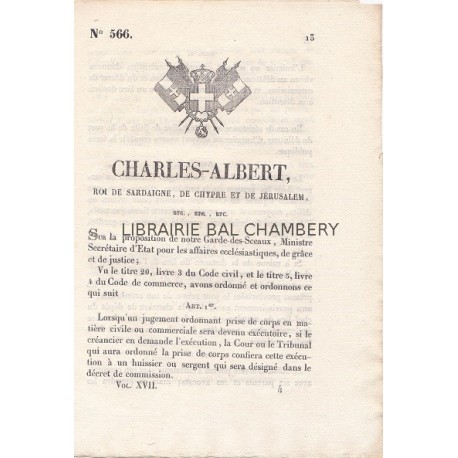 Charles-Albert, roi de Sardaigne, de Chypre et de Jérusalem, etc, ...