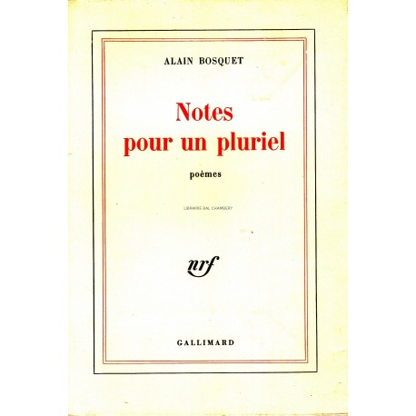 Notes pour un pluriel poèmes