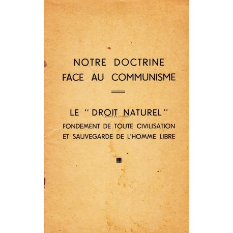 Notre doctrine face au communisme
