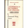 L'expérience de l'Esprit par l'Eglise d'après la tradition syrienne d'Antioche