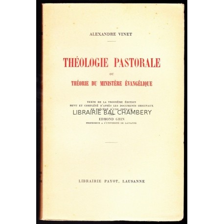 Théologie pastorale ou théorie du ministère évangélique