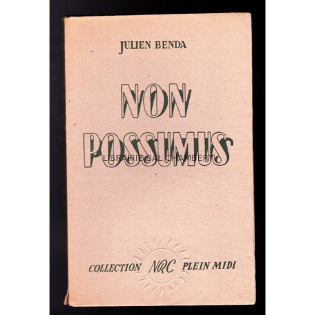 Non possumus "A propos d'une certaine poésie moderne"
