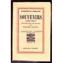 Souvenirs (1895-1918). Précédés d'une introduction par Bernard Grasset