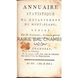 Annuaire statistique du département du Mont-Blanc  Pour l'an XIV.