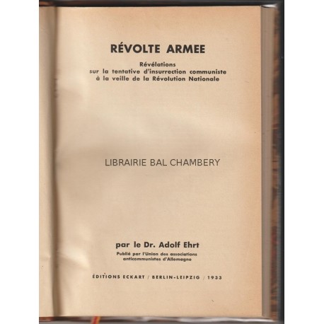Révolte armée  Révélations sur la tentative d'insurrection communiste à la veille de la Révolution Nationale