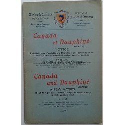 Canada et Dauphiné - Notice relative aux Produits du Dauphiné qui peuvent faire l'objet d'une exportation active vers le Canada